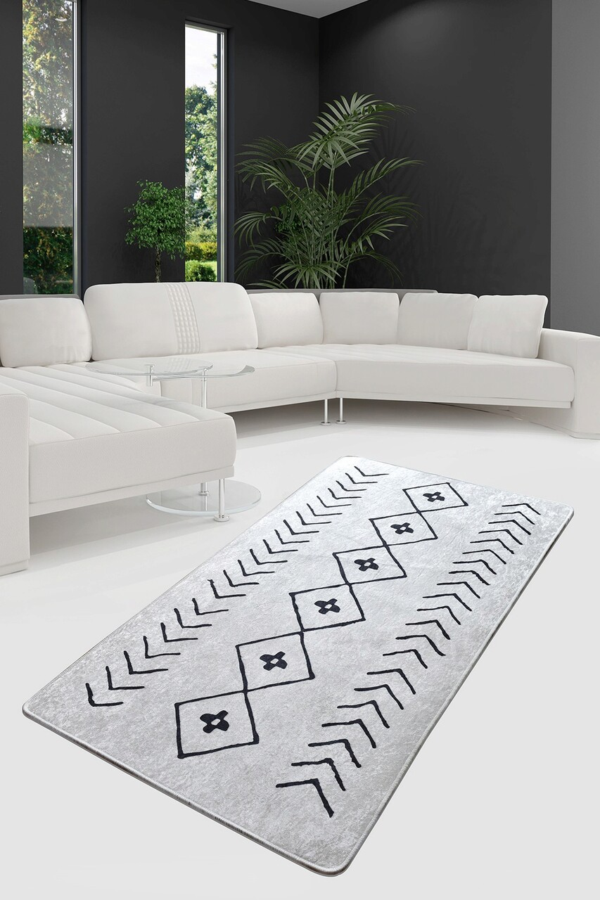 Covor, Fiona, 80x200 cm, Ecru/Negru - imagine 3